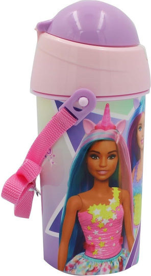 Gim Barbie Sticlă Pentru Copii Din Plastic Barbie Cu Pai FD 500ml