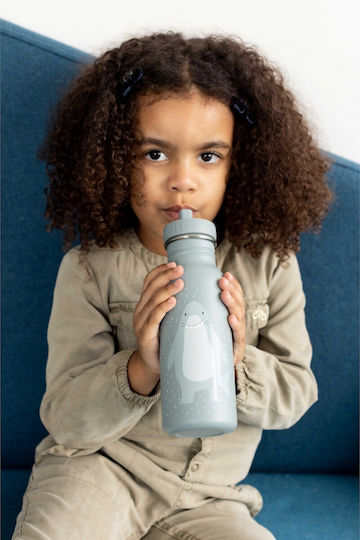 Trixie Kids Water Bottle Stainless Steel with Straw Non Spill Trixie Mr Shark 500ml