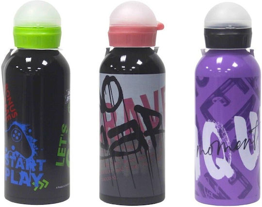 Gim No Fear Kids Water Bottle Aluminium with Pop-Up Cap 580ml (Various Designs)