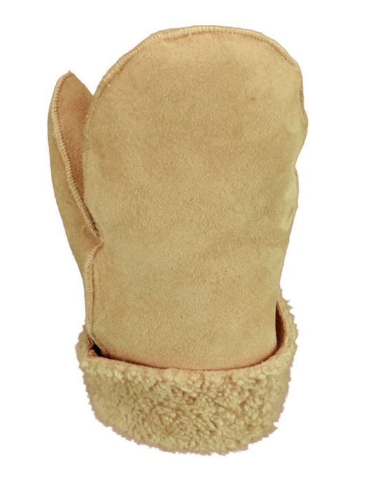Beige Leder Handschuhe