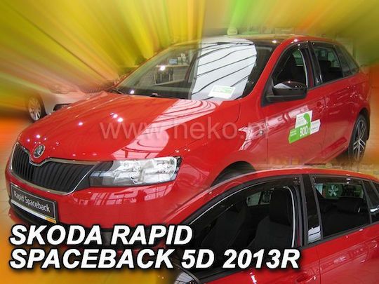 Set of Windbreakers Front and Rear Car Dark Fime for Skoda Rapid 2012+ 4pcs