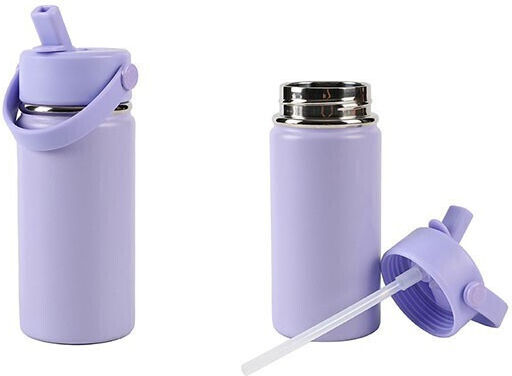 iDrink Sticlă pentru Copii Termos cu Pai Lila 400ml