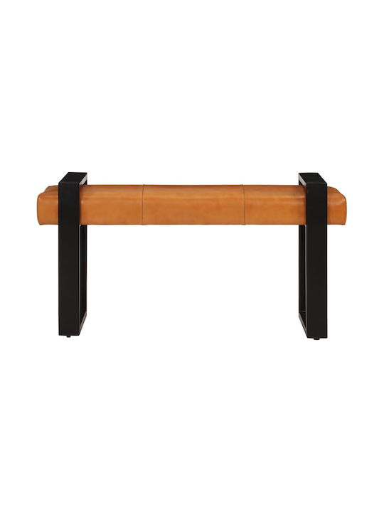 Stool For Living Room Metallic Bench Black and Brown 110x34x54cm