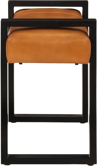Taburet Camera De Zi Metalic Negru Și Maro 110x34x54cm