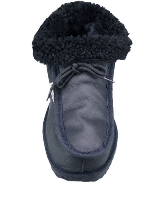 Men's Slippers with Fur Blue