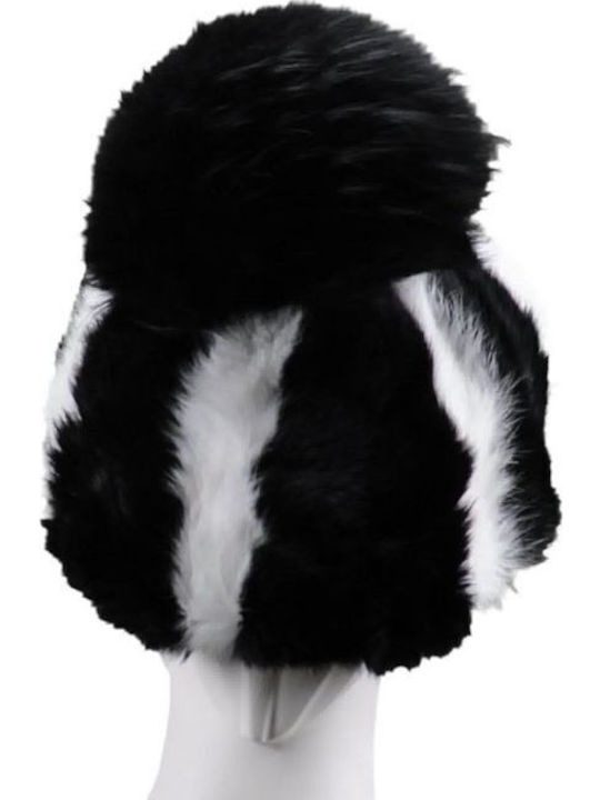 Pom Pom Beanie Unisex Σκούφος Πλεκτός σε Μαύρο χρώμα