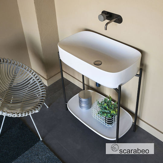 Scarabeo Waschtisch ohne Waschbecken L74xB43xH74cm Moon White