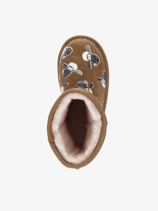 Chestnut Lederne Kinder-Schneestiefel Braun
