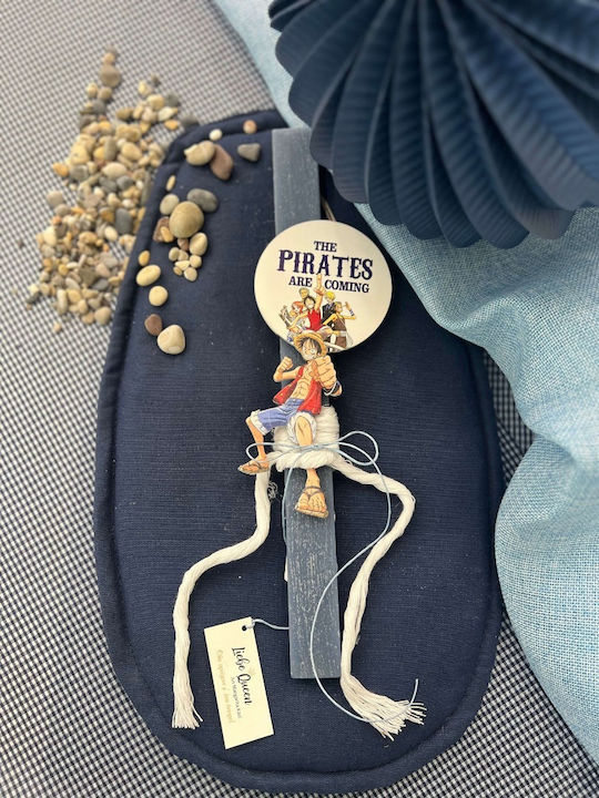 Easter Candle Pirate Round Scented Blue
