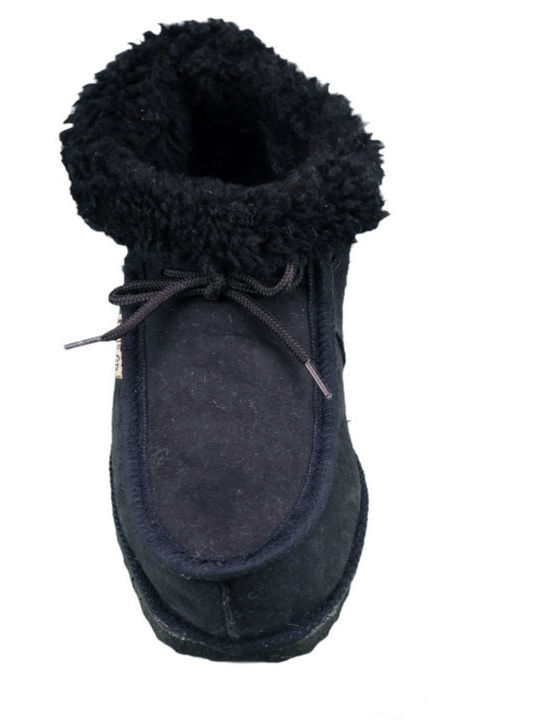 Men's Slippers with Fur Blue