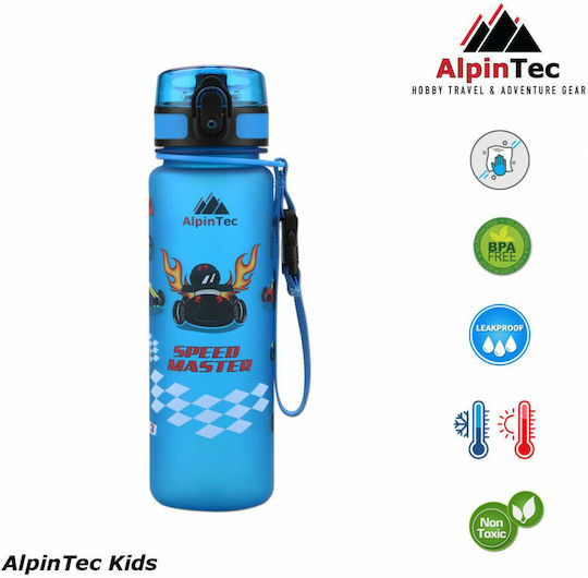 AlpinPro Kinderflasche Silikon Auslaufsicher Aqua 500ml (Verschiedene Designs/Farben)