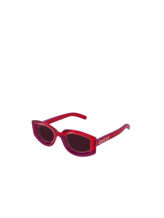 Gucci Women's Sunglasses with Pink Plastic Frame and Purple Lens GG1719S 004