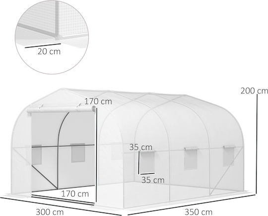 Outsunny 845-417 Seră Tunel 3.5x3x2m
