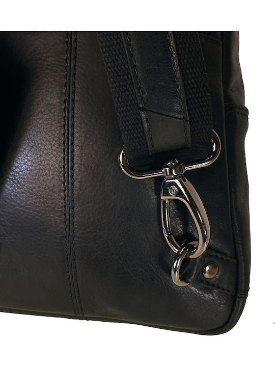 Leder Herrentasche Sling Schwarz