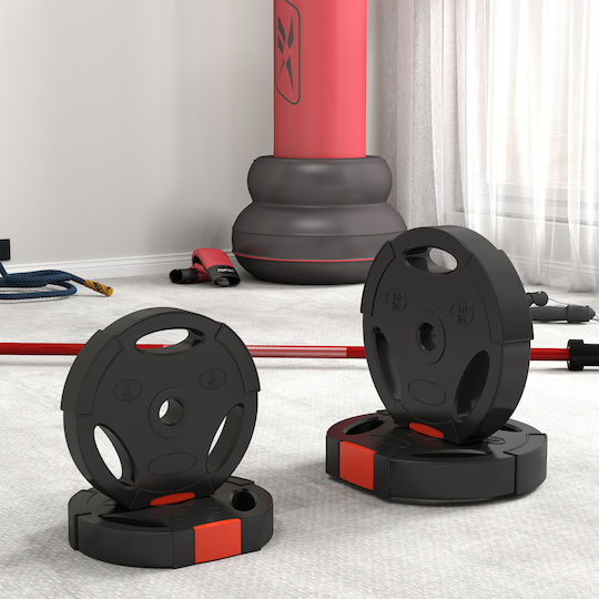 Sportnow Scheibenset Gummierte 2 x 5kg Φ25mm mit Griffen