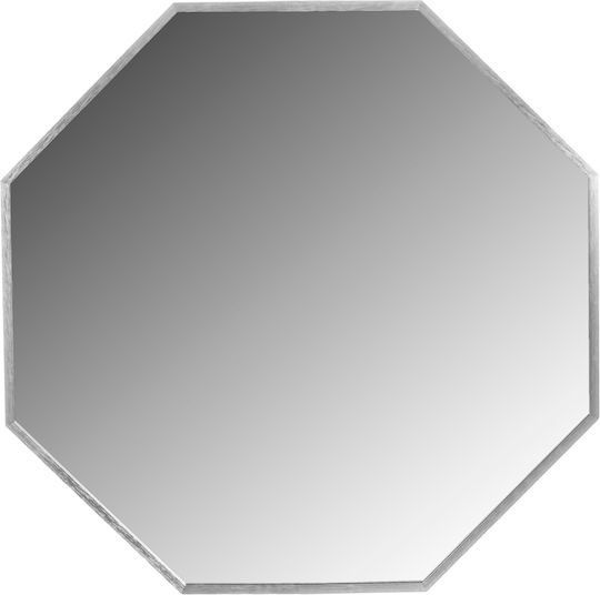 HomeMarkt Archer Καθρέπτης Τοίχου με Ασημί Μεταλλικό Πλαίσιο 74x74cm
