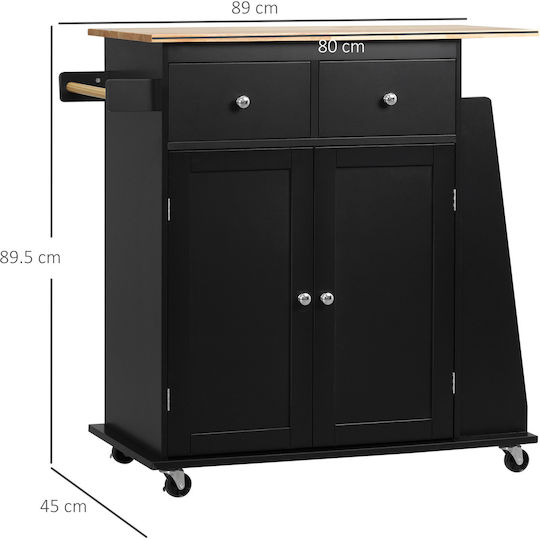 Boden Küchenschrank Schwarz 89x45x89,5cm