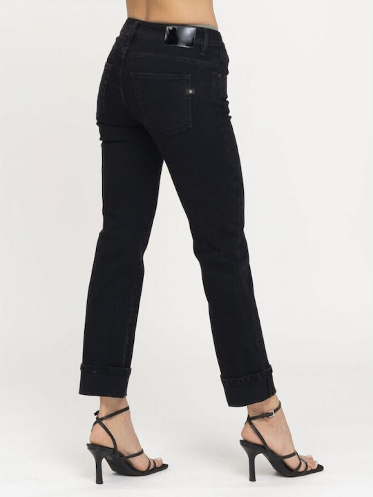 Staff Monica Women's Jean Trousers in Straight Line Black