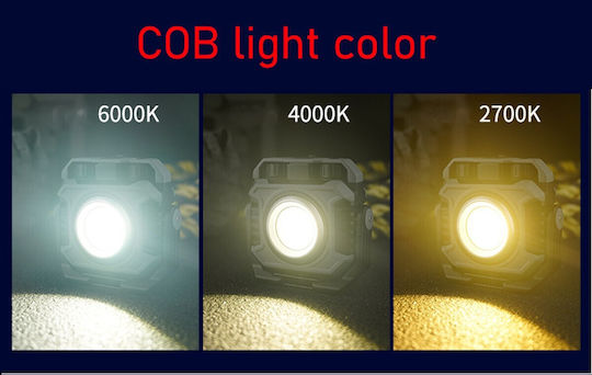 Arbeitsleuchte + LED-Taschenlampe Stufenlose Lichtfarbeneinstellung