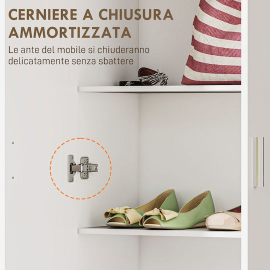 Bibliotecă Albă 60x31.5x165 cm