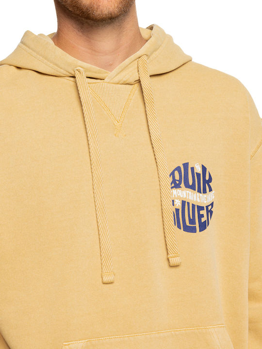 Natural Dye Screen Sweatshirt mit Kapuze Yellow