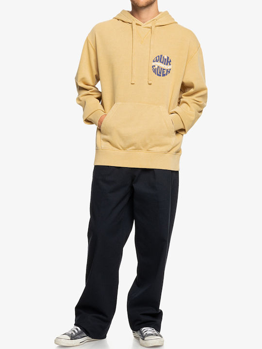 Natural Dye Screen Sweatshirt mit Kapuze Yellow