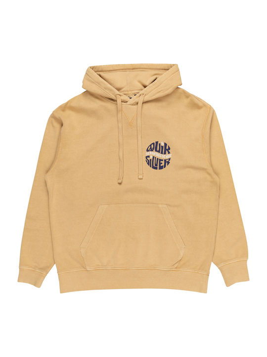 Natural Dye Screen Sweatshirt mit Kapuze Yellow