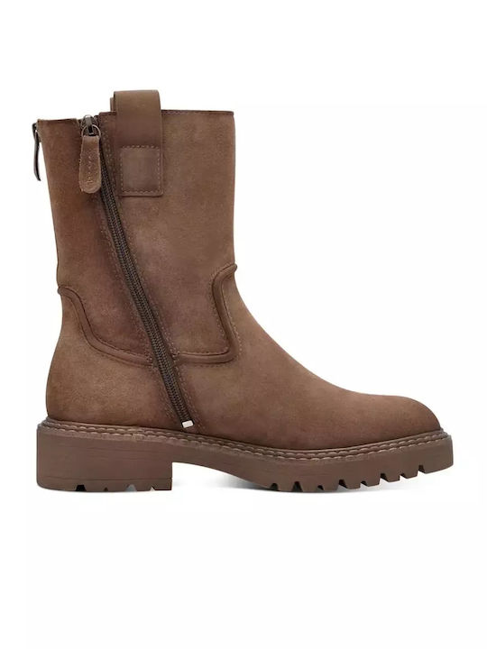 Leder Stiefeletten Damen Braun