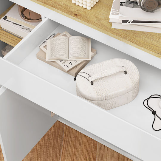 Homcom Moderner Küchenbuffet 3 Schubladenschränke Verstellbare Regale 140x40x75 cm Weiß 83b-196v80wt