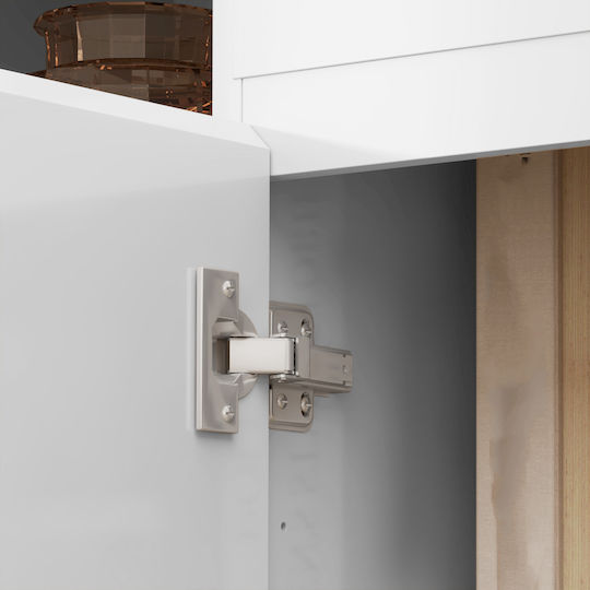 Homcom Moderner Küchenbuffet 3 Schubladenschränke Verstellbare Regale 140x40x75 cm Weiß 83b-196v80wt