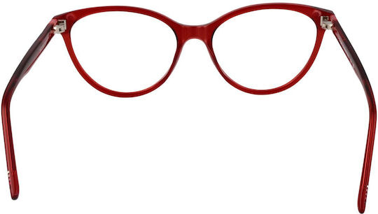 Benetton Weiblich Kunststoff Brillenrahmen Katzenauge Rot BEO109 200