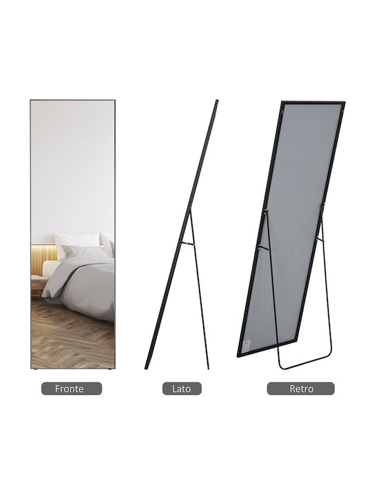 HomCom Καθρέπτης με Μαύρο Μεταλλικό Πλαίσιο 161.5x50cm