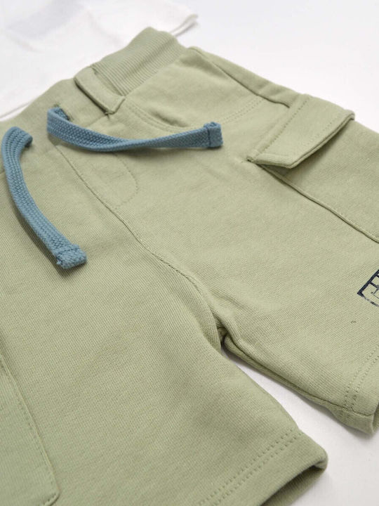 Kids' Set with Shorts Summer 2pcs White/Mint