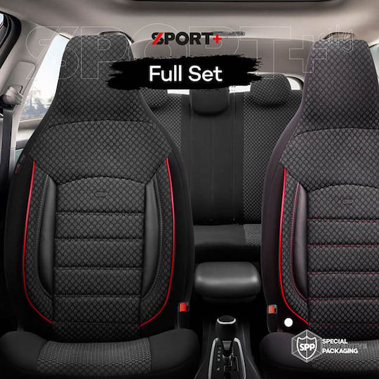 Auto Gs Σετ Καλύμματα Αυτοκινήτου 11τμχ Βαμβακερά Sport Μαύρα