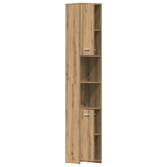 vidaXL Badezimmersäule Wandhängeschrank H30xB30xH183.5cm Eiche