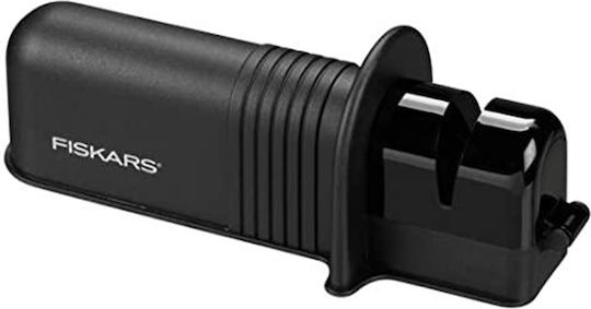 Fiskars Axe Knife Sharpener Ceramic Head Body Glass Fiber-enforced Plastic Black Orange Solid 1026797