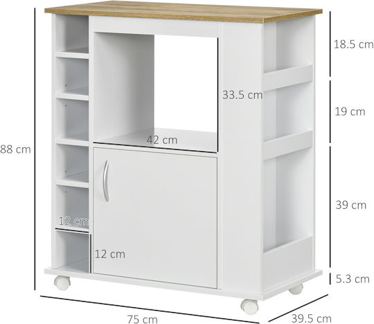 HomCom Ραφιέρα Ξύλινη Λευκή 838-324V00WT