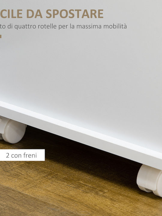 HomCom Ραφιέρα Κουζίνας Ξύλινη Λευκή 75x39.5x88cm