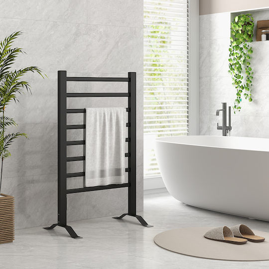 HomCom Ηλεκτρική Πετσετοκρεμάστρα 150W 90x53cm Μαύρη