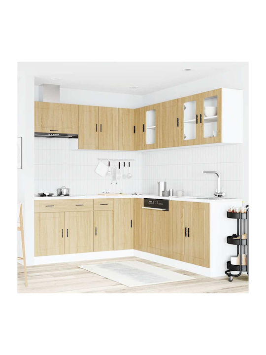 Porto Kitchen Cabinet Set Wall & Floor Processed Wood