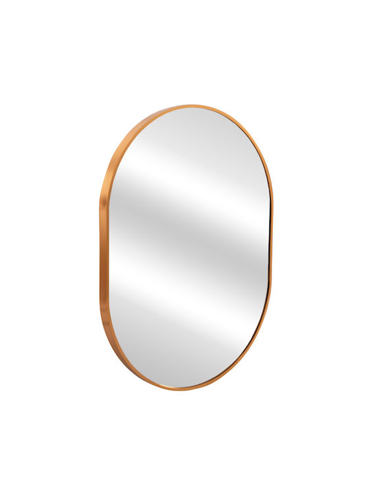 HomeMarkt Archer Wandspiegel Oval mit Gold Metallisch Rahmen 79x59cm 1Stück