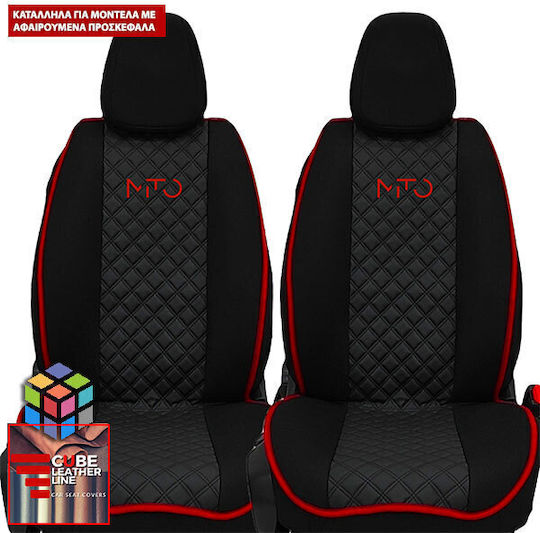Car Seat Back 2pcs Leatherette Black