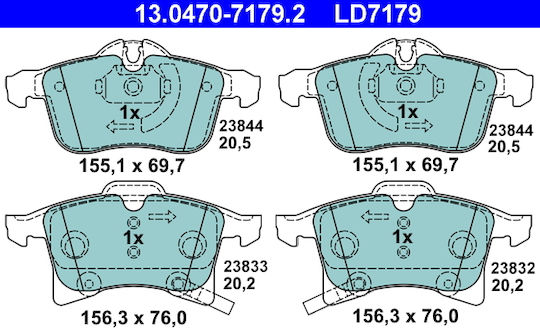 Brake Pads Opel Adam Ate 13047071792