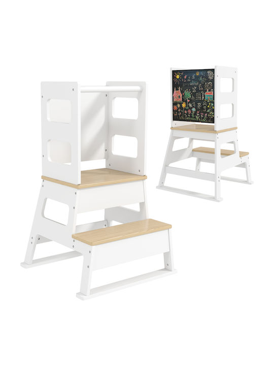 Learning Tower for Painting made of Wood White Aiyaplay