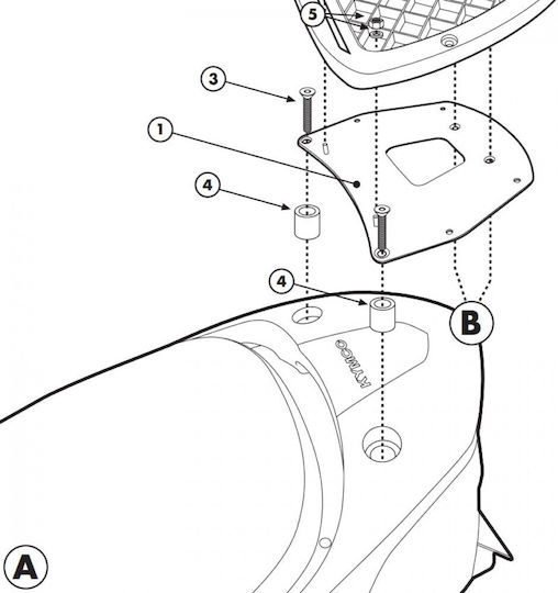 Kappa Moto Rack for Kymco Downtown 125i 09 17