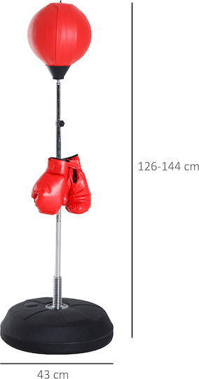 HomCom Συνθετικός Σάκος Ταχύτητας με Ύψος 43cm Κόκκινος
