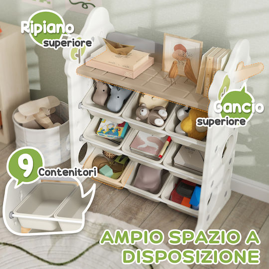 Aiyaplay Σύστημα Αποθήκευσης Παιχνιδιών Μπεζ 77x42x94cm