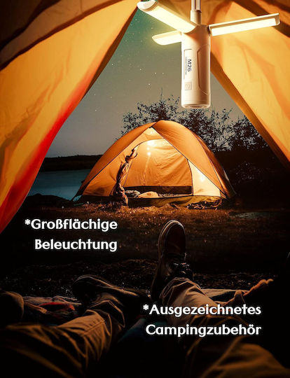 Led Laterne Wiederaufladbar für Camping mit Powerbank Weiß