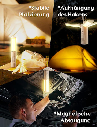 Led Laterne Wiederaufladbar für Camping mit Powerbank Weiß