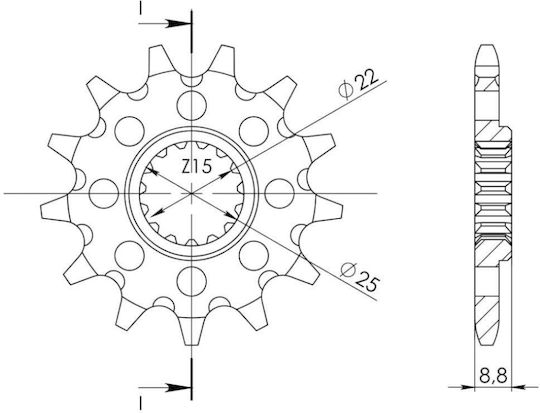 Supersprox Pinion față